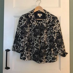 Navy and white cotton blazer